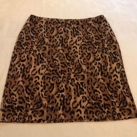 INC Brown Tones Animal Print Skirt - Size Medium - Picture 1 of 7